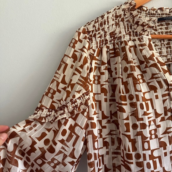 Scotch & Soda Cream and Brown Patterned Blouse - Picture 4 of 10